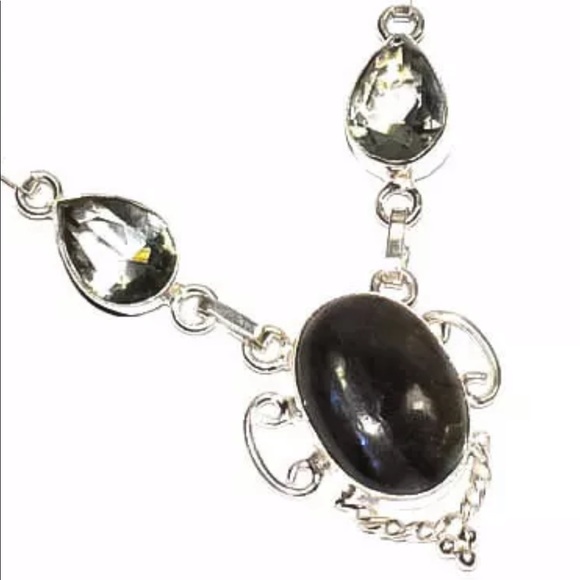 New Labradorite Gemstone 925 Silver Necklace - Picture 2 of 4